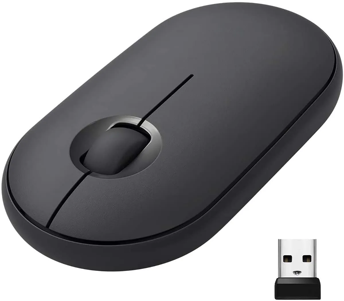 M350 Bluetooth Dual-Mode Pebble Wireless Mouse - Battery-Powered - Black