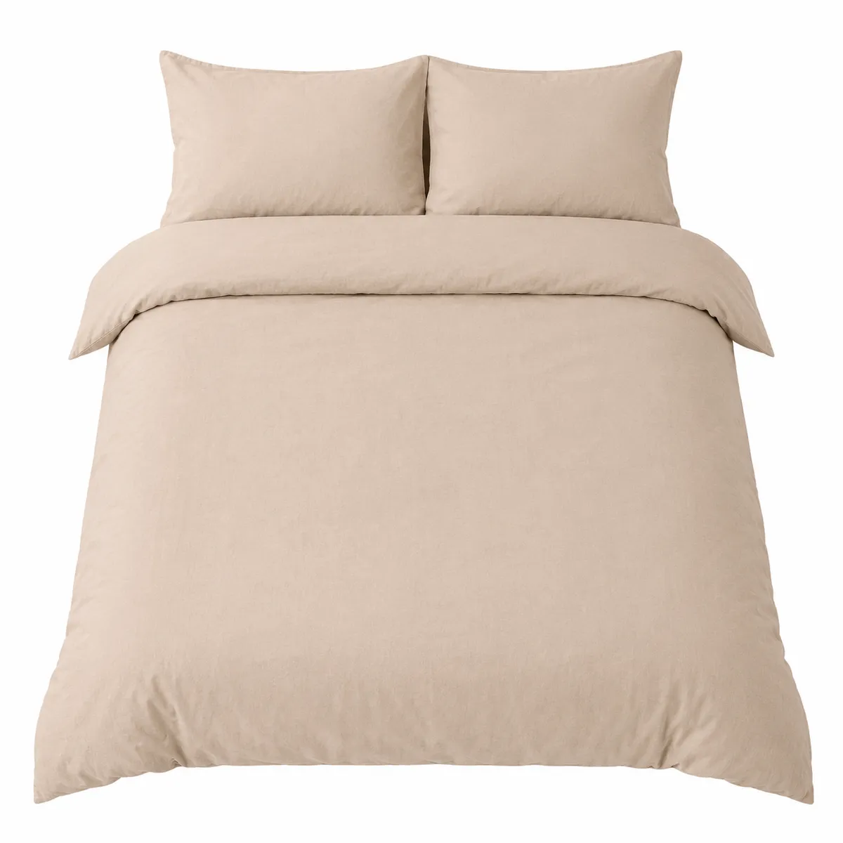 144 Thread Count Polycotton Duvet Cover Set Stone