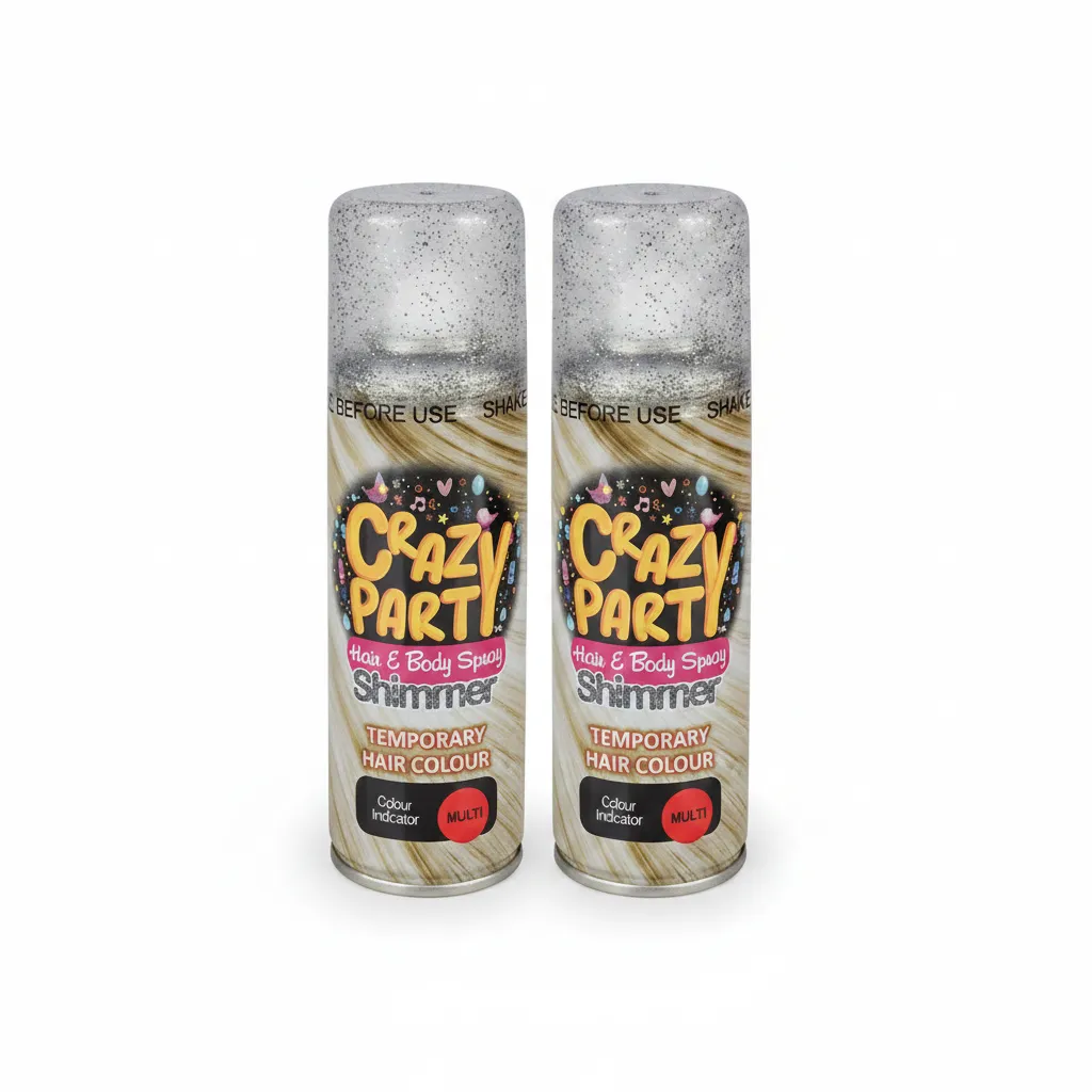 Crazy Party Glitter Spray for Hair, Skin & Clothing - Multi-Use - 2 Pack