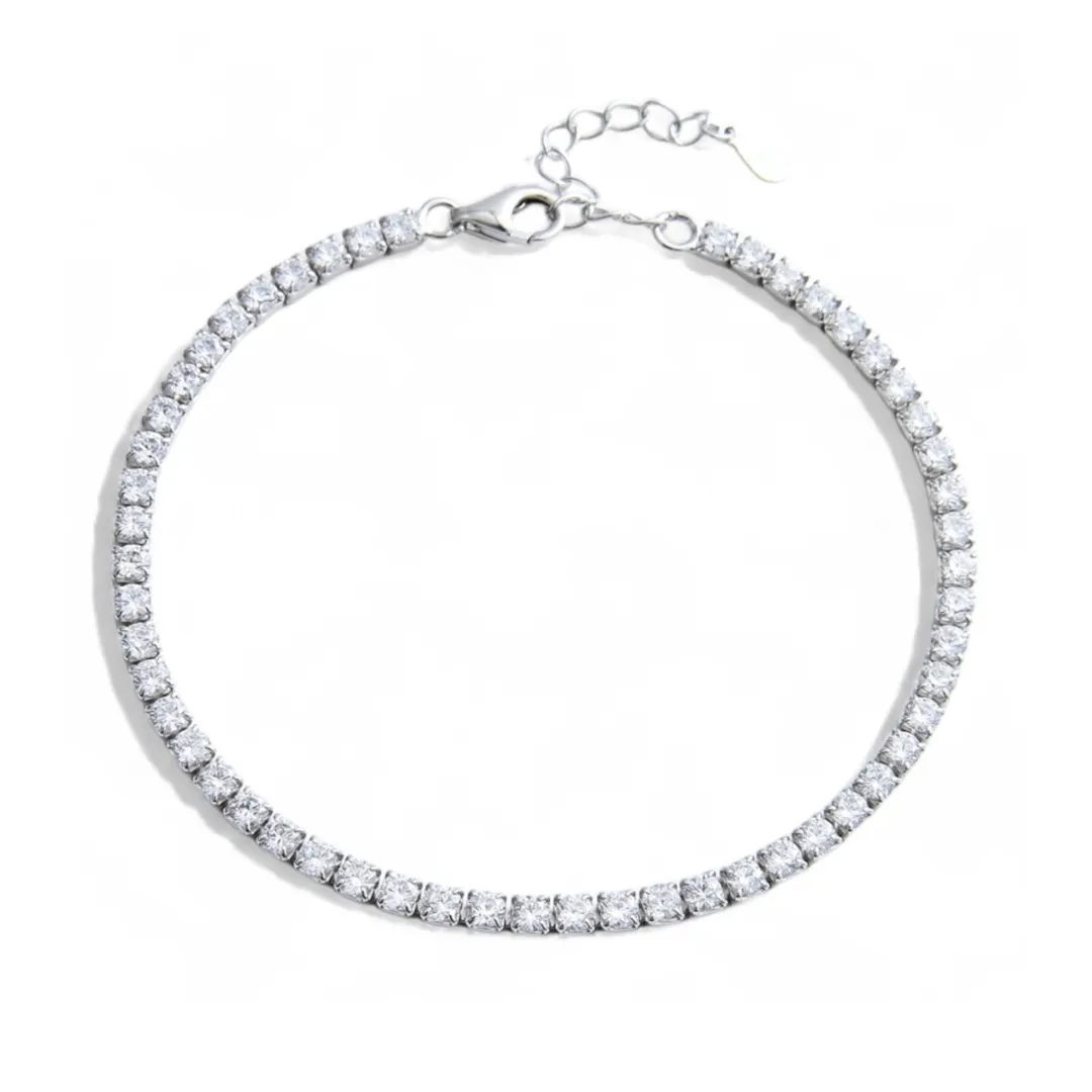 925 Sterling Silver Diamond Tennis Bracelet