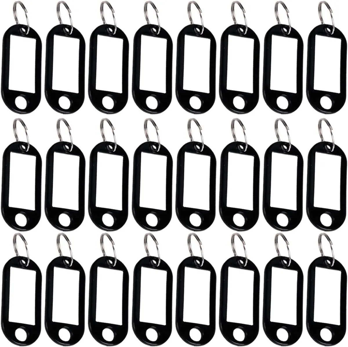 150 Pieces Black Hanging Key Tags with Writable Paper Labels and Window