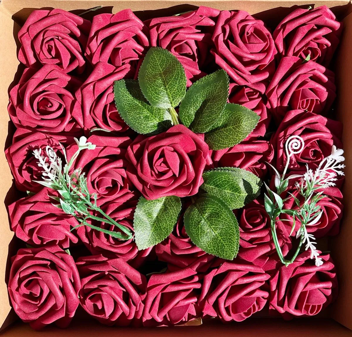 Wedding decor Party Artificial Foam Flowers DIY Real Looking - Burgundy