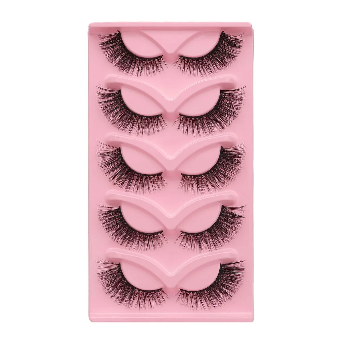 Cape of Good Hope-5 pairs of Fox-style Slanted Eyelashes, black