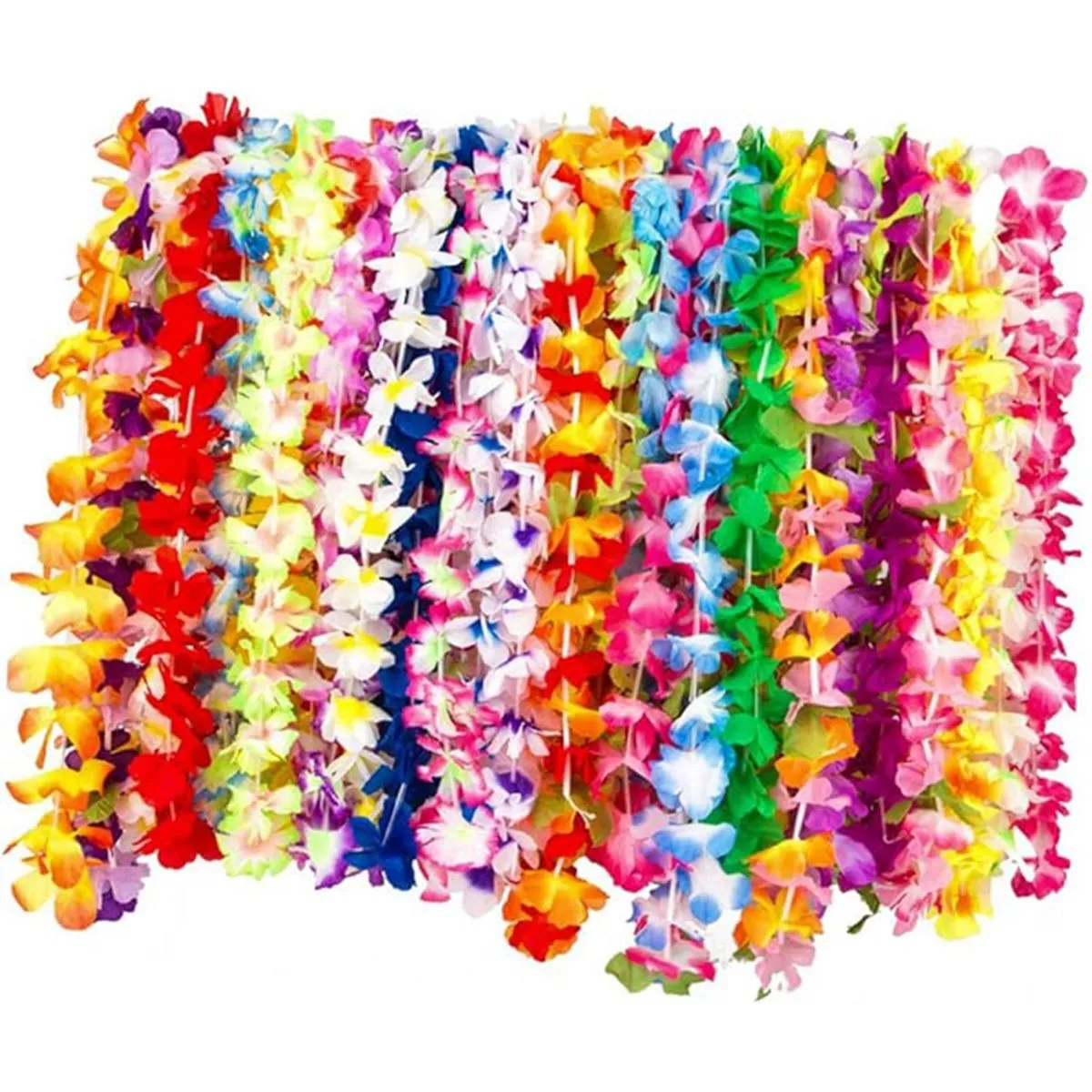 Hawaiian Leis Flower Chains Garland Necklace Beach Party Supplies - 36 Piece