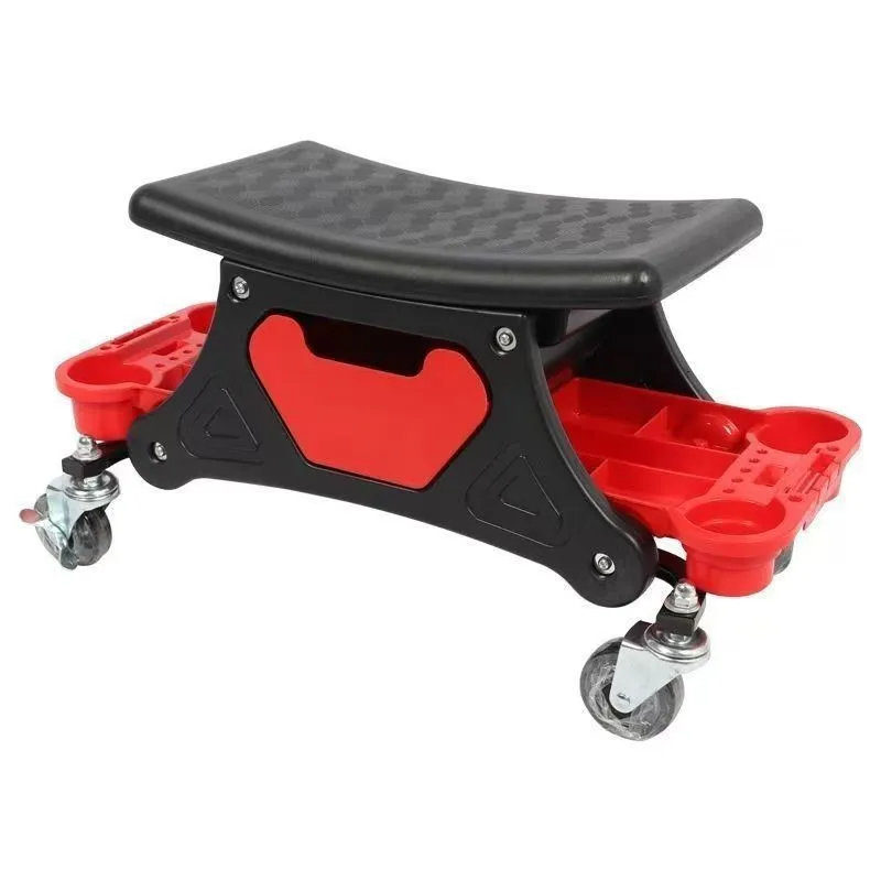 Rolling Mechanic Stool Mobile Workshop Seat with Tool Trays for Auto Repair