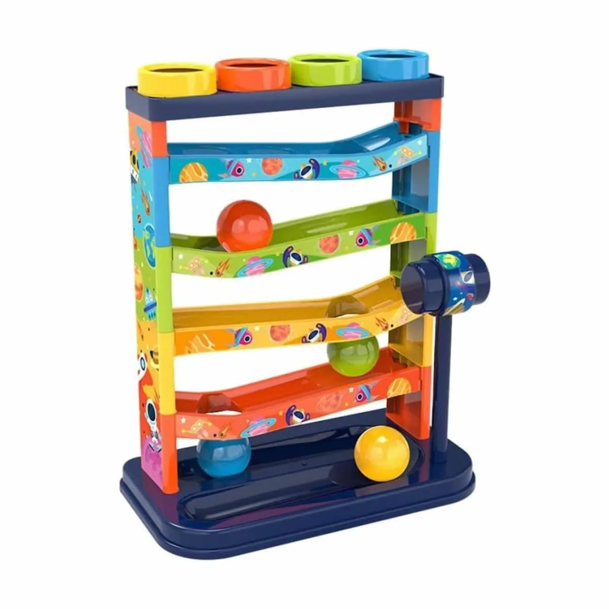 Ball Drop Toys,Kids Rolling Ball Drop,5 Layer Tower Run with 4 Balls