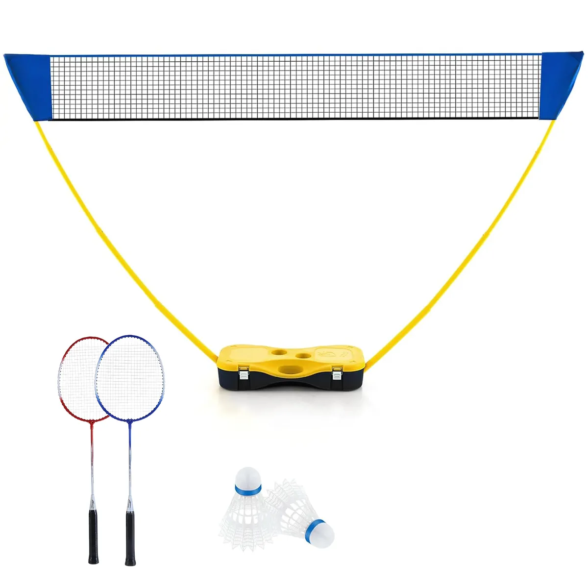 Portable Badminton Net Set Foldable Volleyball Badminton Net Easy Assemble