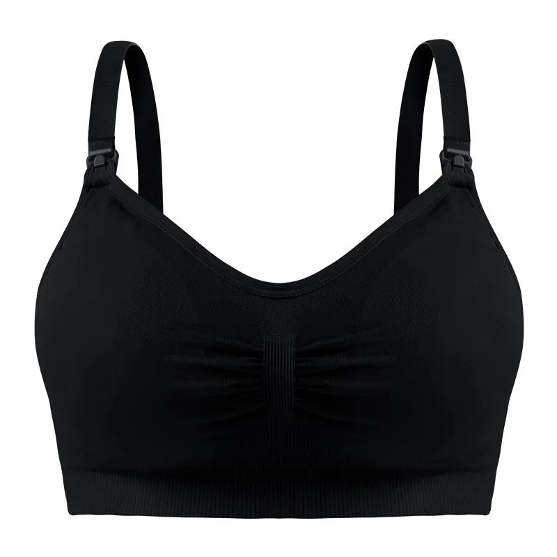 Women's Maternity/Breastfeeding Stretch Bra Large-Size - Black