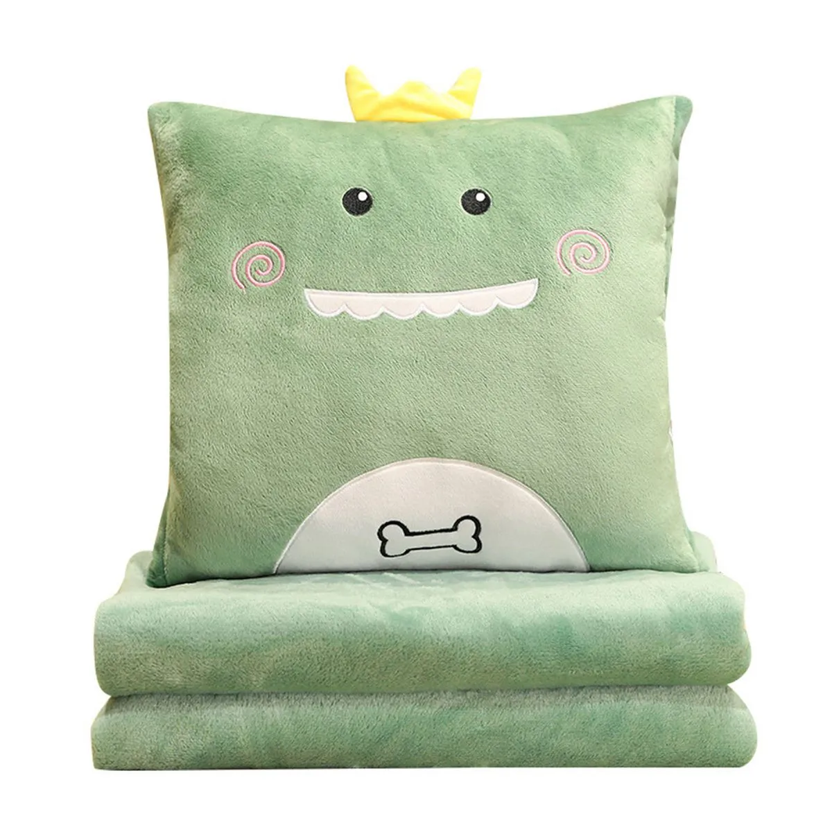 Dinosaur Pillow Blanket Hand Warmer Compatible With Office