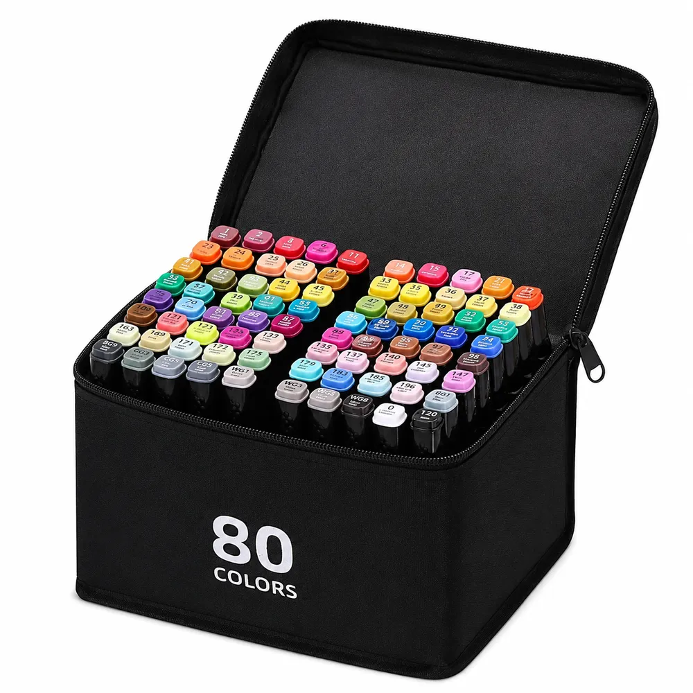 SKY-TOUCH 80 Colored Twin Tip Marker Set