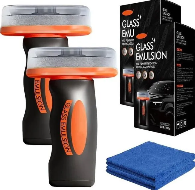 Car Glass Oil Film Remover Windshield Cleaner 2 Pack
