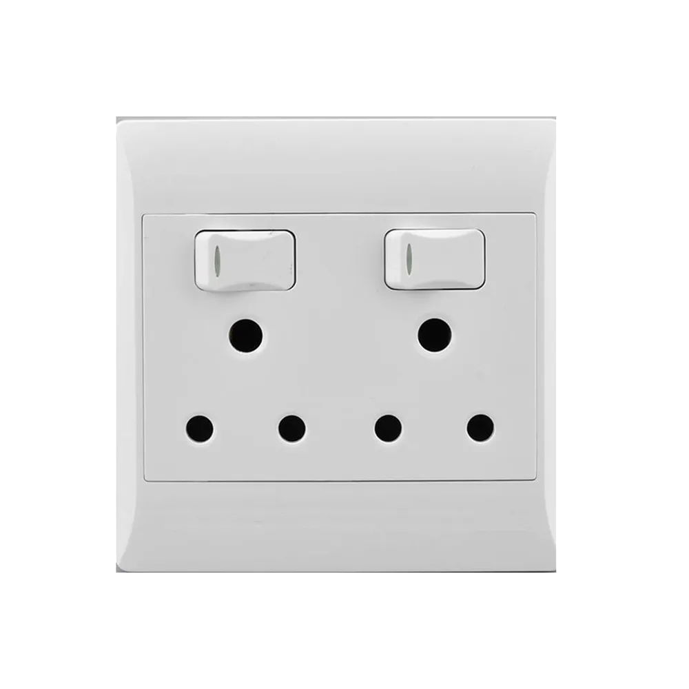 Socket 16A 4X4 Double White E/Mate