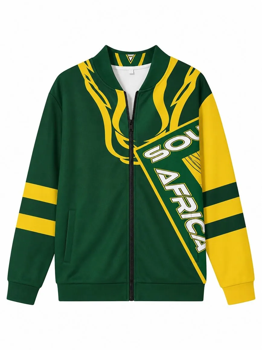 South Africa Kids Supporter Hoodie - Green Gold Jacket Top