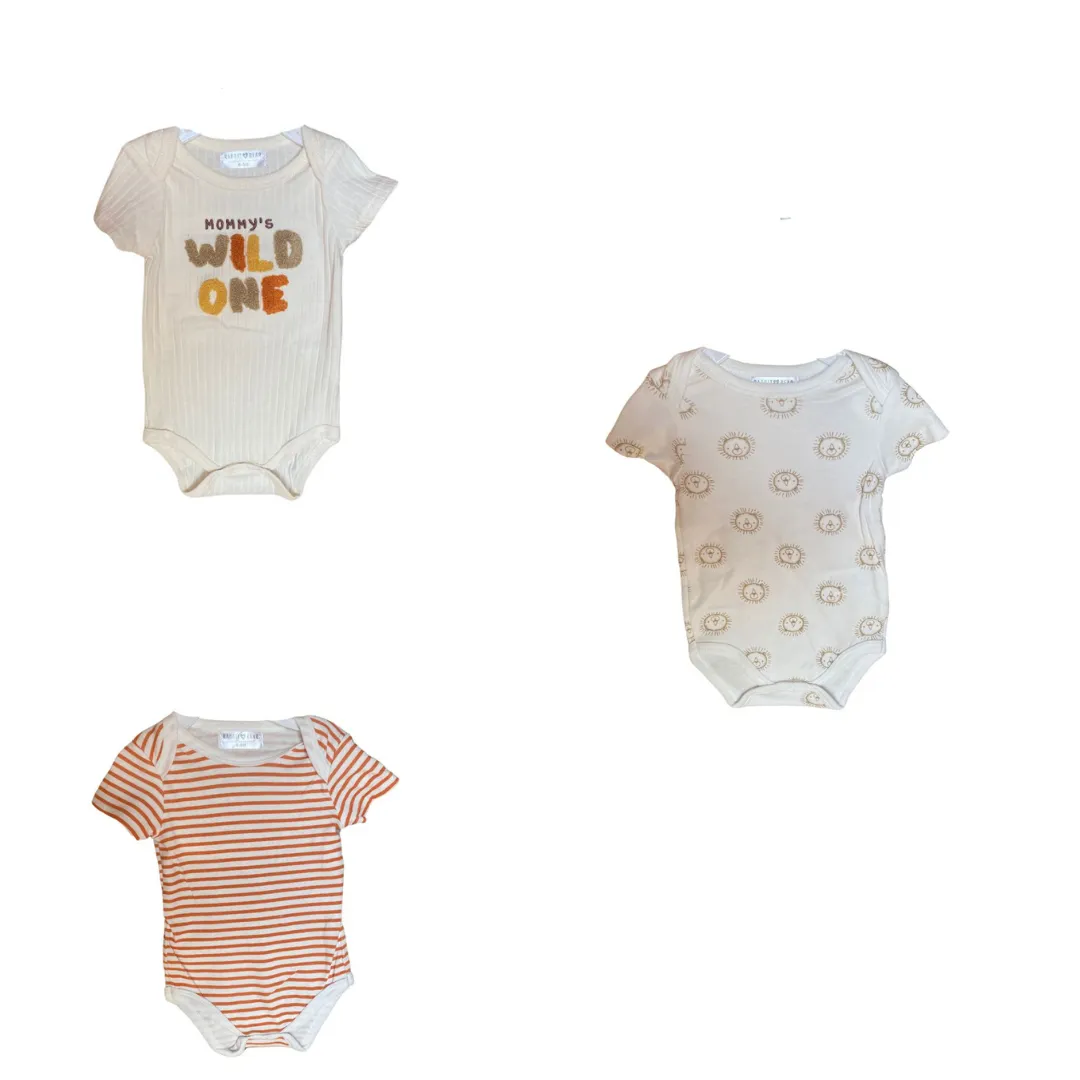 Mommy's Wild One 3 Piece Bodysuits Short Sleeve
