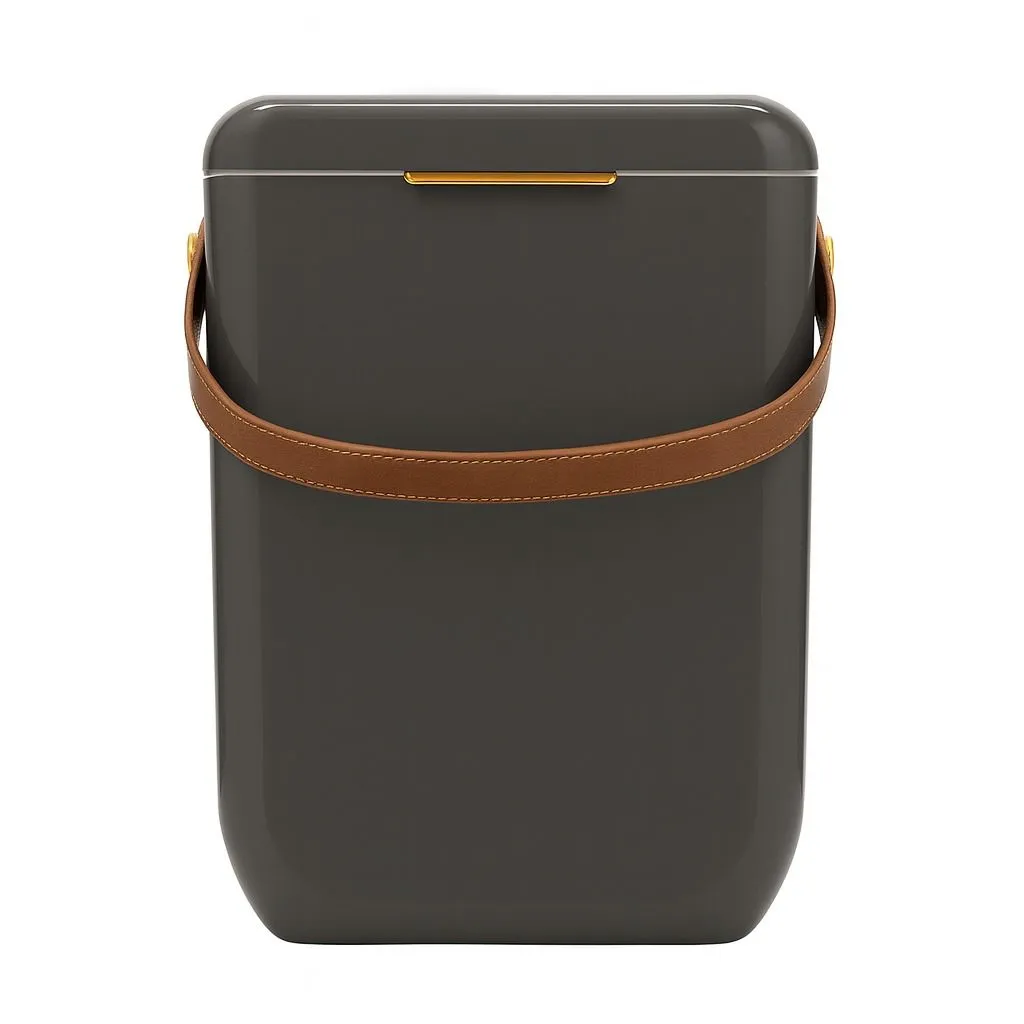 Desai Sleek Cooler Box with Leather-Style Carrying Handle - Grey