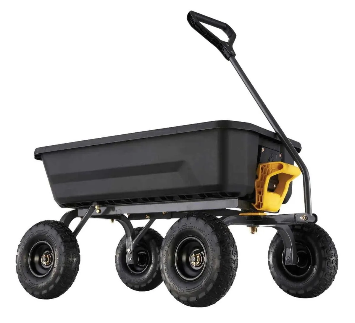 Utility Garden Cart Durable Outdoor Wagon Black/Yellow