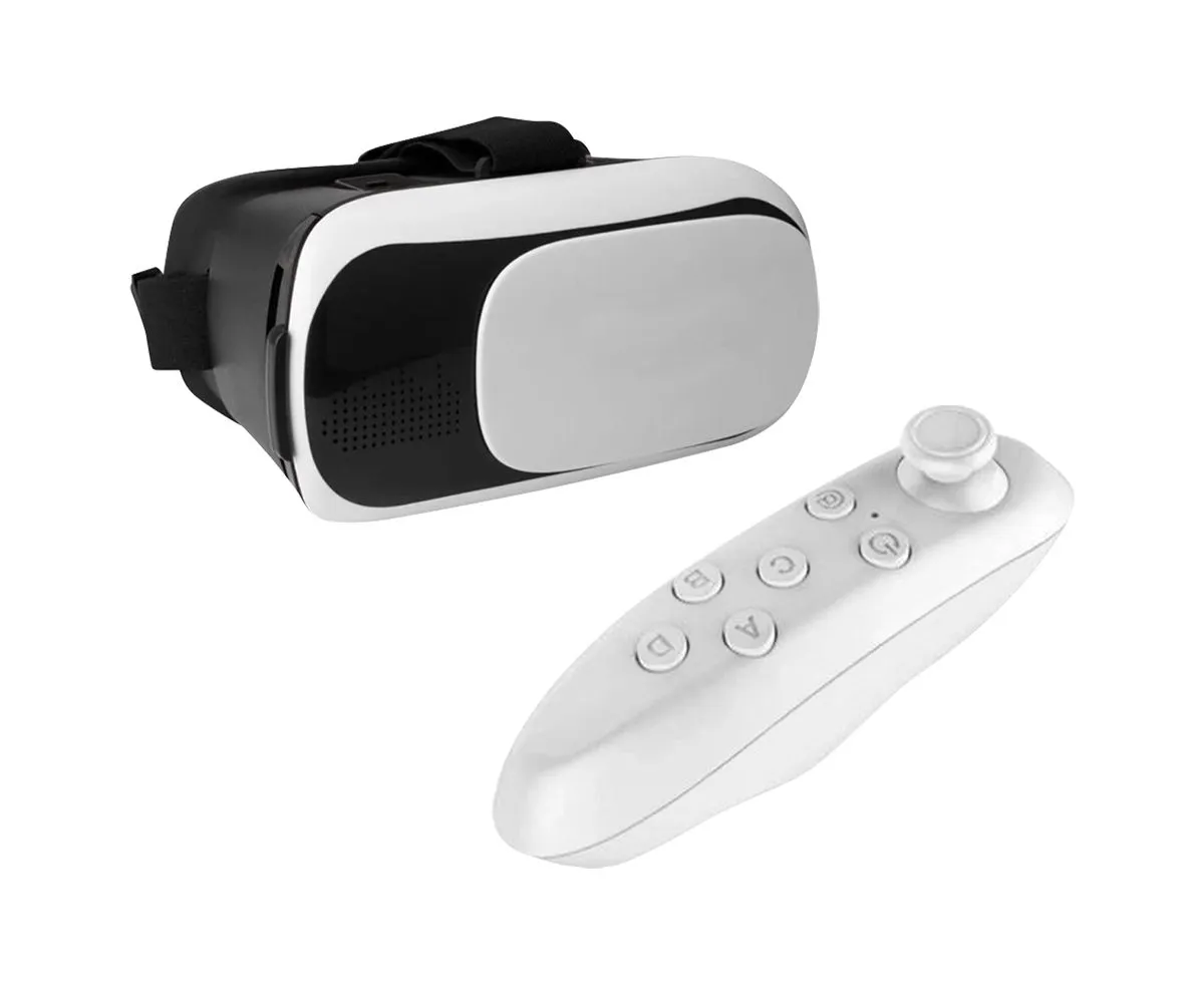 VR Virtual Reality Glasses Headset with Bluetooth Remote