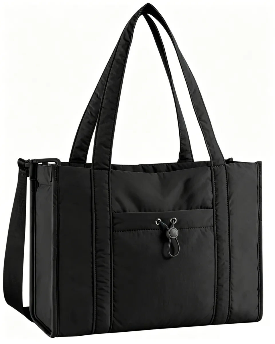 Tote Bag for Women, Crossbody Bag, Luggage Sleeve for Nurse Teacher Travel - Black