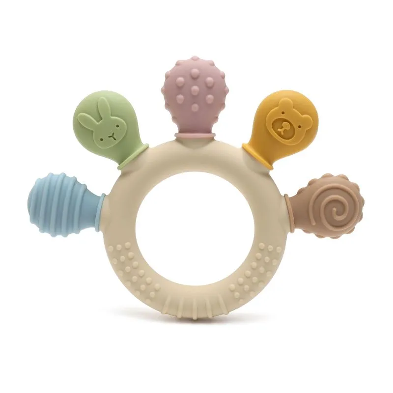 Baby Teether Toys Ring Teether Anxiety Teething Toys 0-12 Months