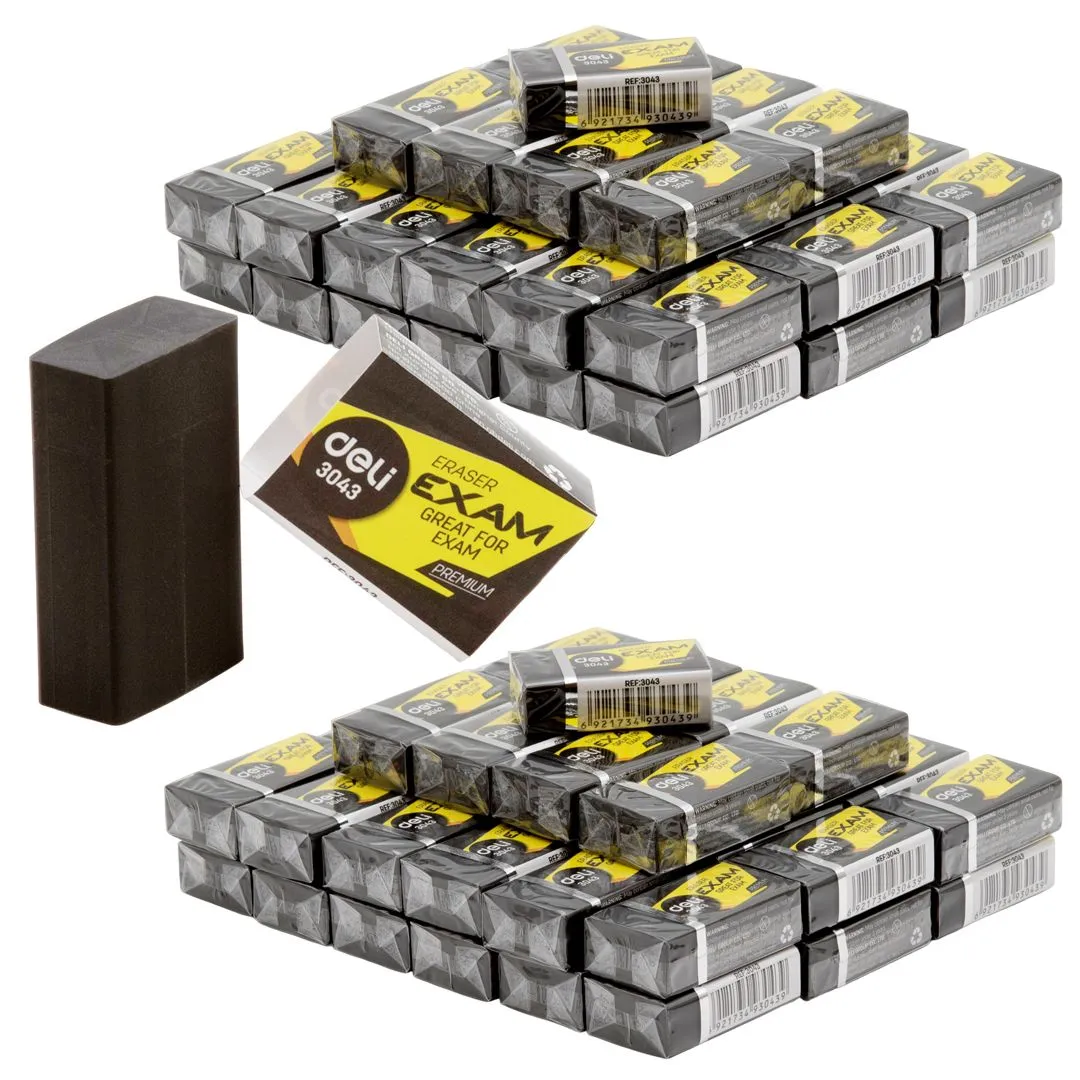 90 Pcs Erasers Black Exam Eraser Eco-PVC for School Office Drawing