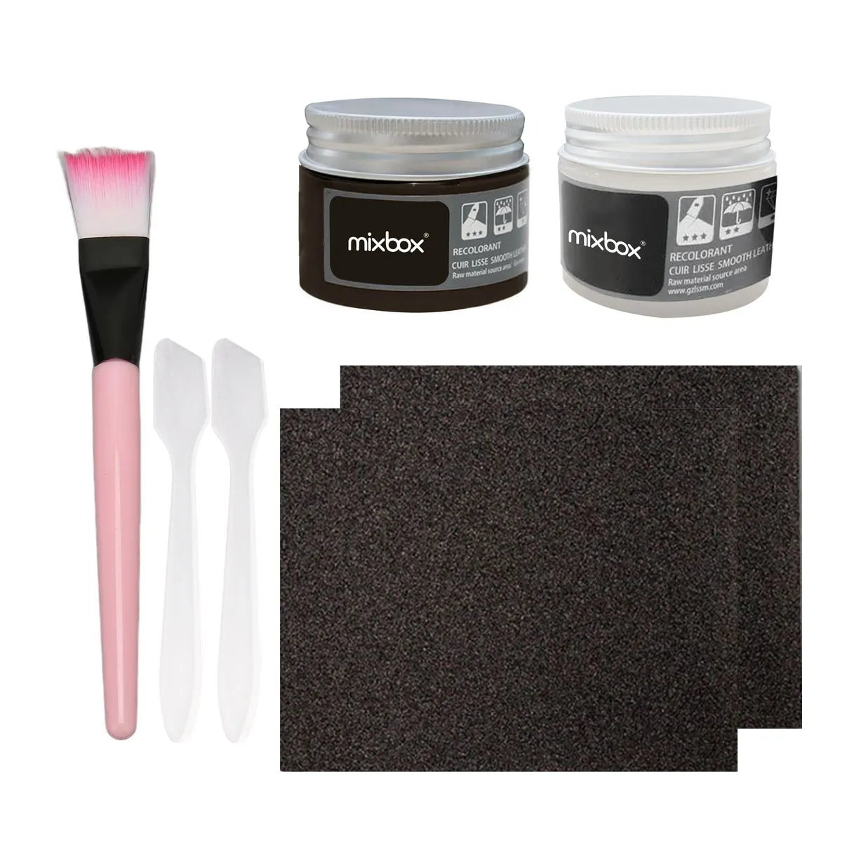 Mix Box 7 Piece DIY Leather And Vinyl Repair Kit - Brown