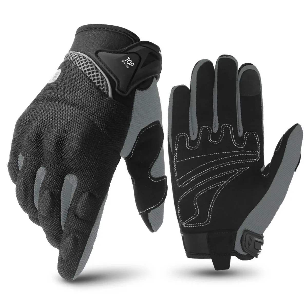 Sports OutRider Design Breathable Touchscreen ATV Motorcycle Gloves Grey