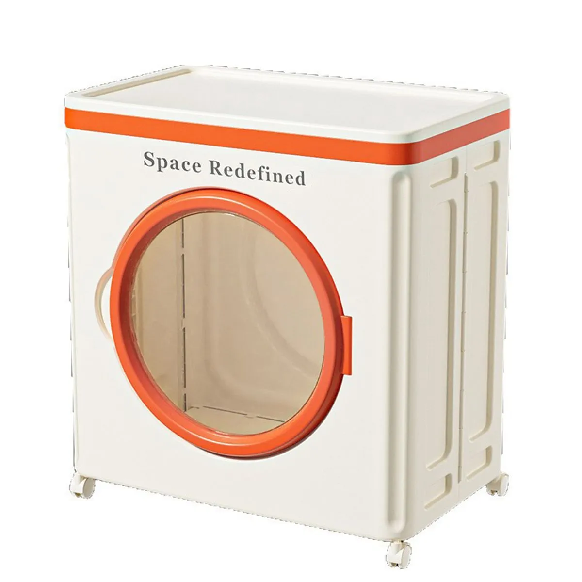 Folding Large Plastic Storage Cabinet With Lid &Wheels-116L