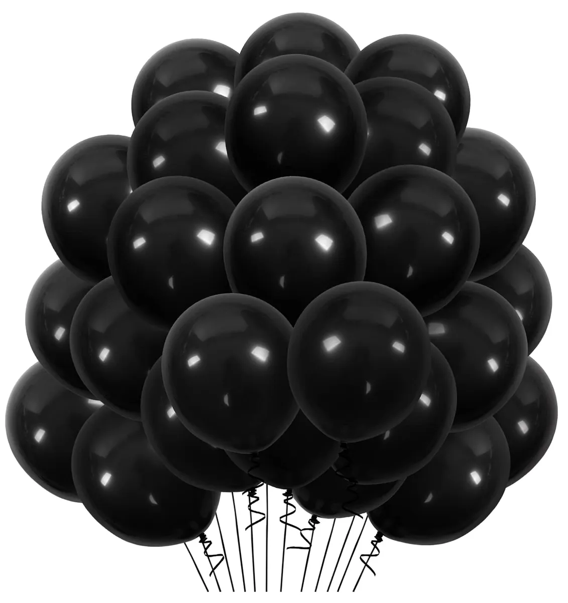 100 Pack 12 inch Matte Balloons Latex Party - Black