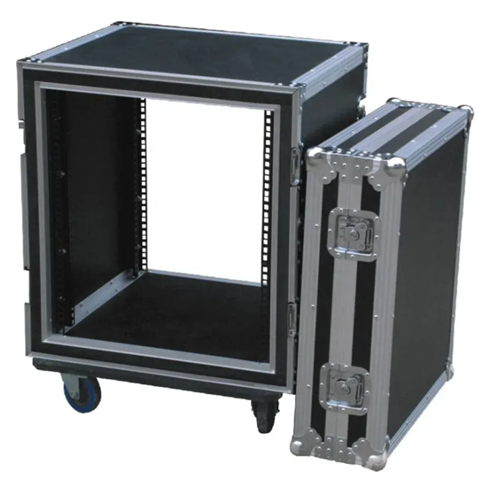 Double Layer Shockproof 12U Flight Case with locking wheels