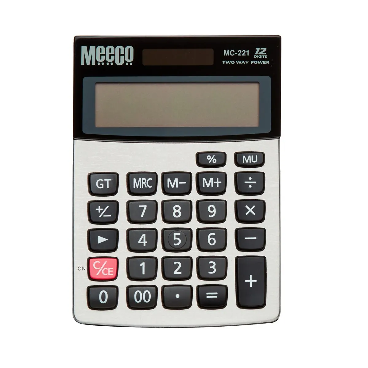 Meeco 12 Digit Calculator - Adjustable Display, 187 x 137mm