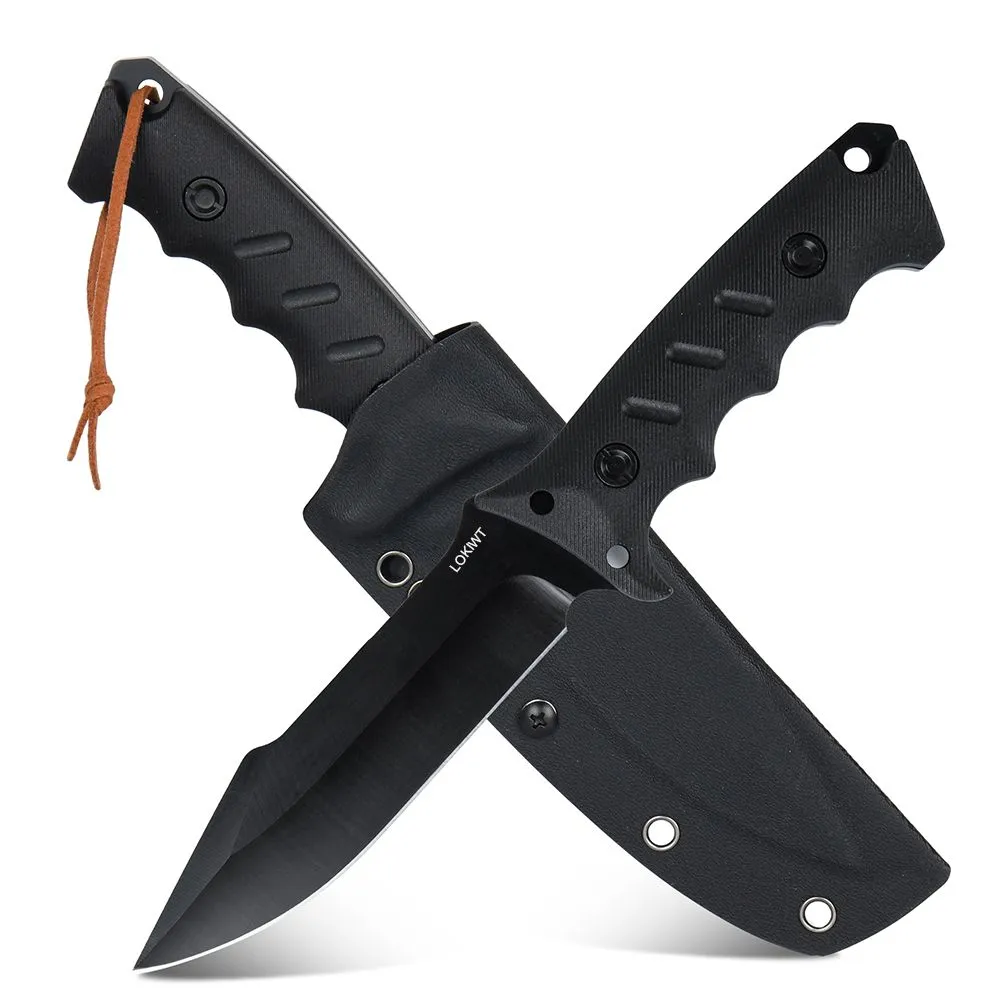 LOKIWT Outdoor Fixed Blade Survival Knife with Sheath EDC Camping Knives