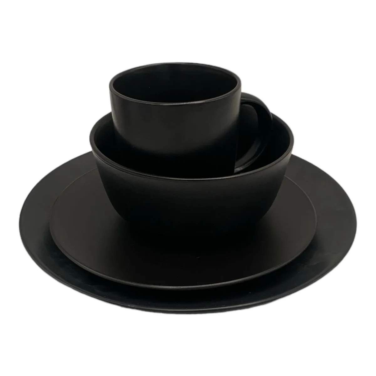 16 Piece Dinner Set Black Ironstone