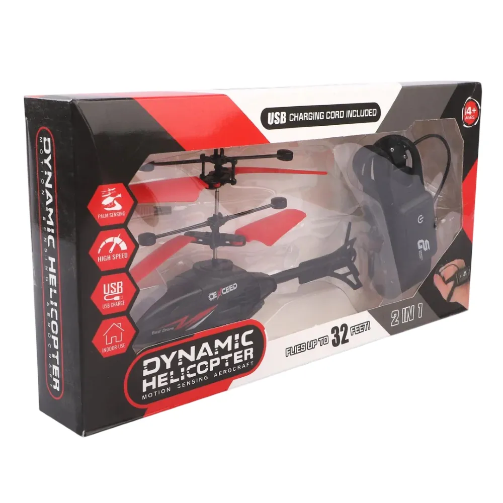 Dynamic Helicopter Usb Rechargeable 2-in-1 Flies 32 Feet