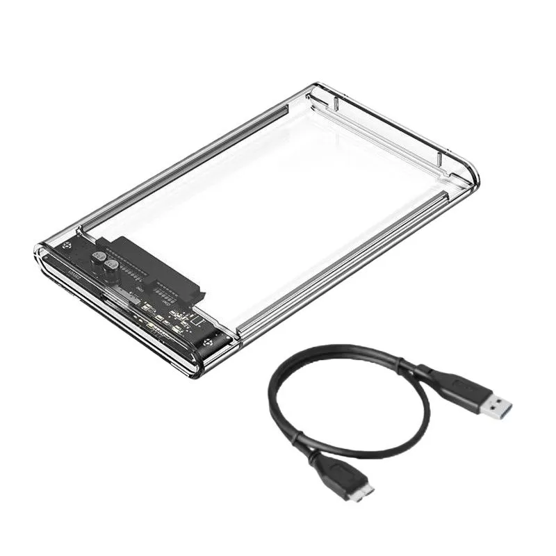 2.5 Transparent HDD Enclosure USB 3.0 Compatible with 7mm & 9.5mm SSD/HDD - MicroB to USB3.0
