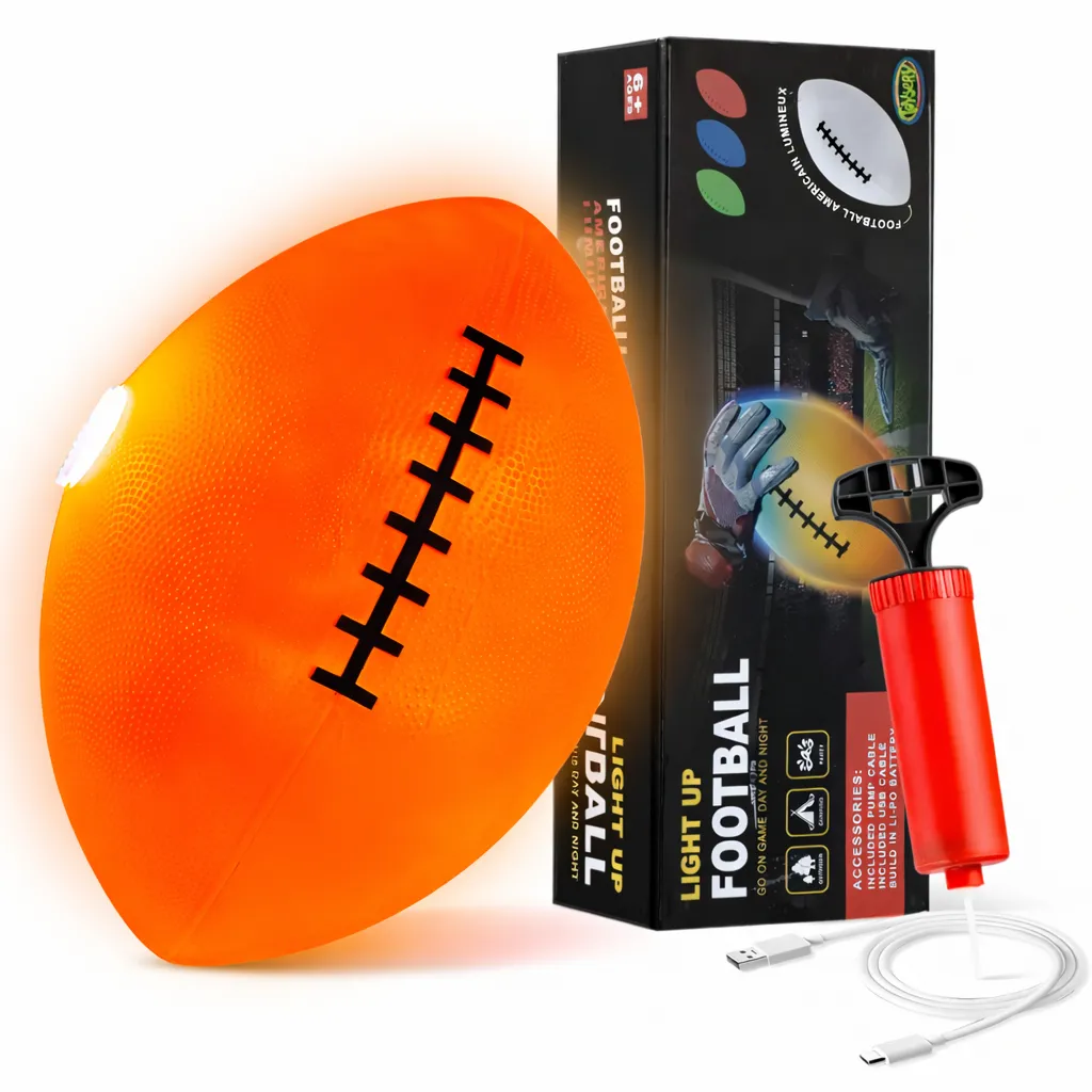 LED Light-Up Football for Kids - Rechargeable Glow Ball