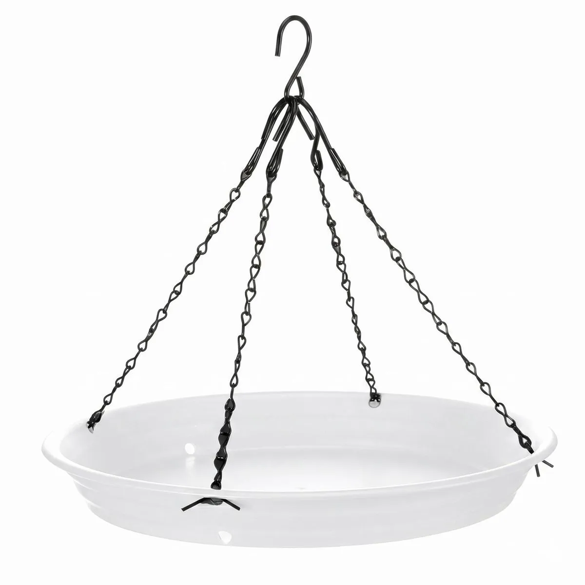 Bird Feeder Seed Catcher Tray with Drainage Holes White