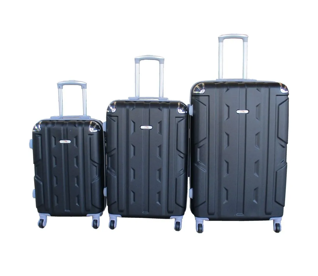 3-Piece Travel 30-Inch Luggage Suitcase Bag Set - Stylish - Black