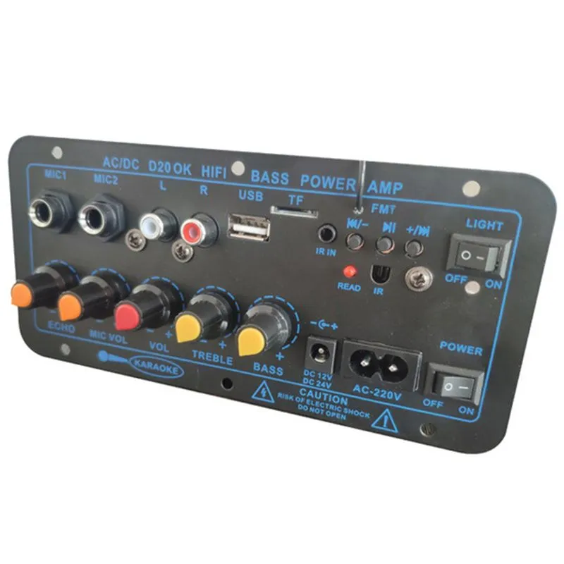 200W Digital Bluetooth Stereo Amplifier Board Subwoofer Dual Microphone Kar