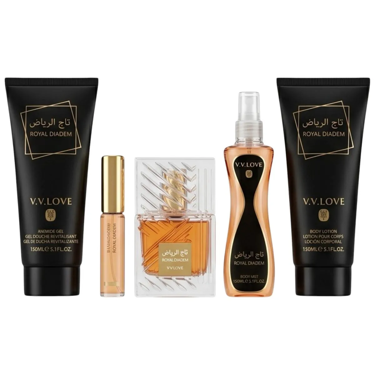 5 Pieces Premium Luxury Gift Set V.V.LOVE Royal Diadem Eau de Parfum 100ml