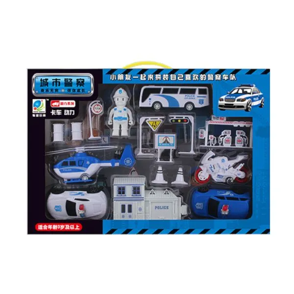 Olive Tree - 16PC/Set Police Vehicles Playset, Educational Toy Set