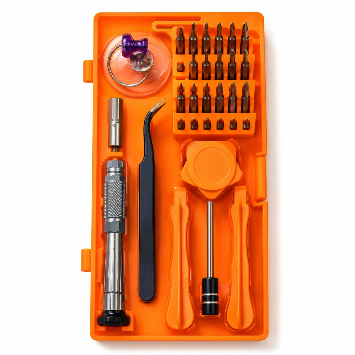 Precision Electronics Repair Tool Kit with Magnetic Bits, Tweezers and Case