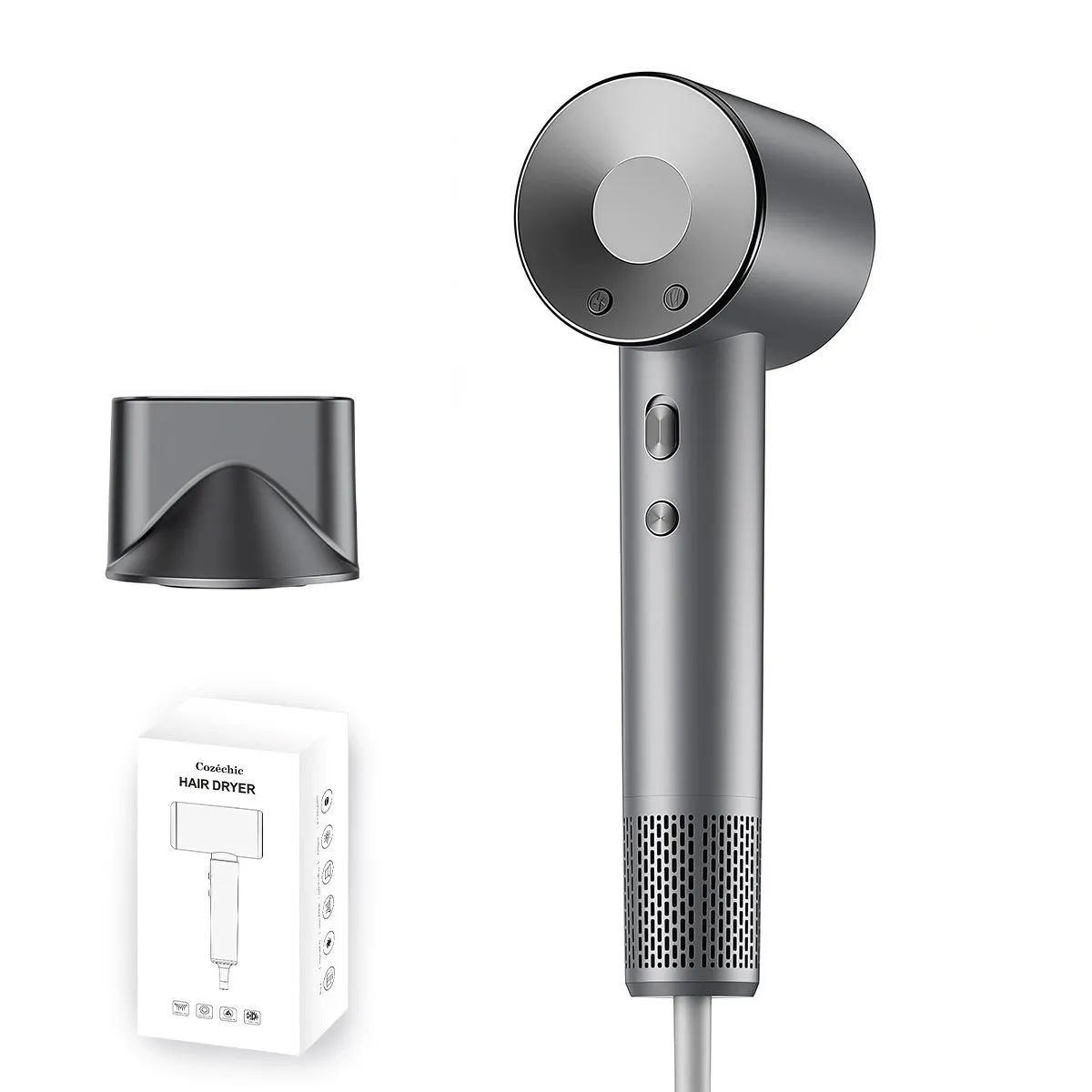 Cozéchic - Hairdryer 1600W Hair Blow Dryer Travel Hair Dryer with Ionic