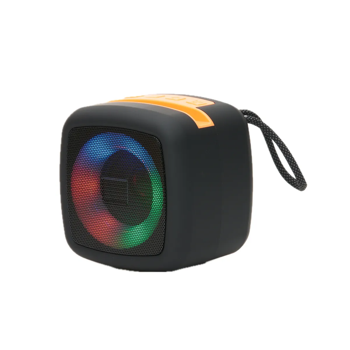 X-911 Wireless Mini Bluetooth Speaker with LED Lights and Phone Holder - Black