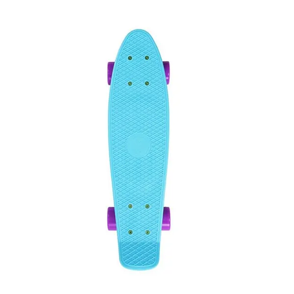 Kids Neon Coloured Retro Penny Skateboard - 58cm - Blue