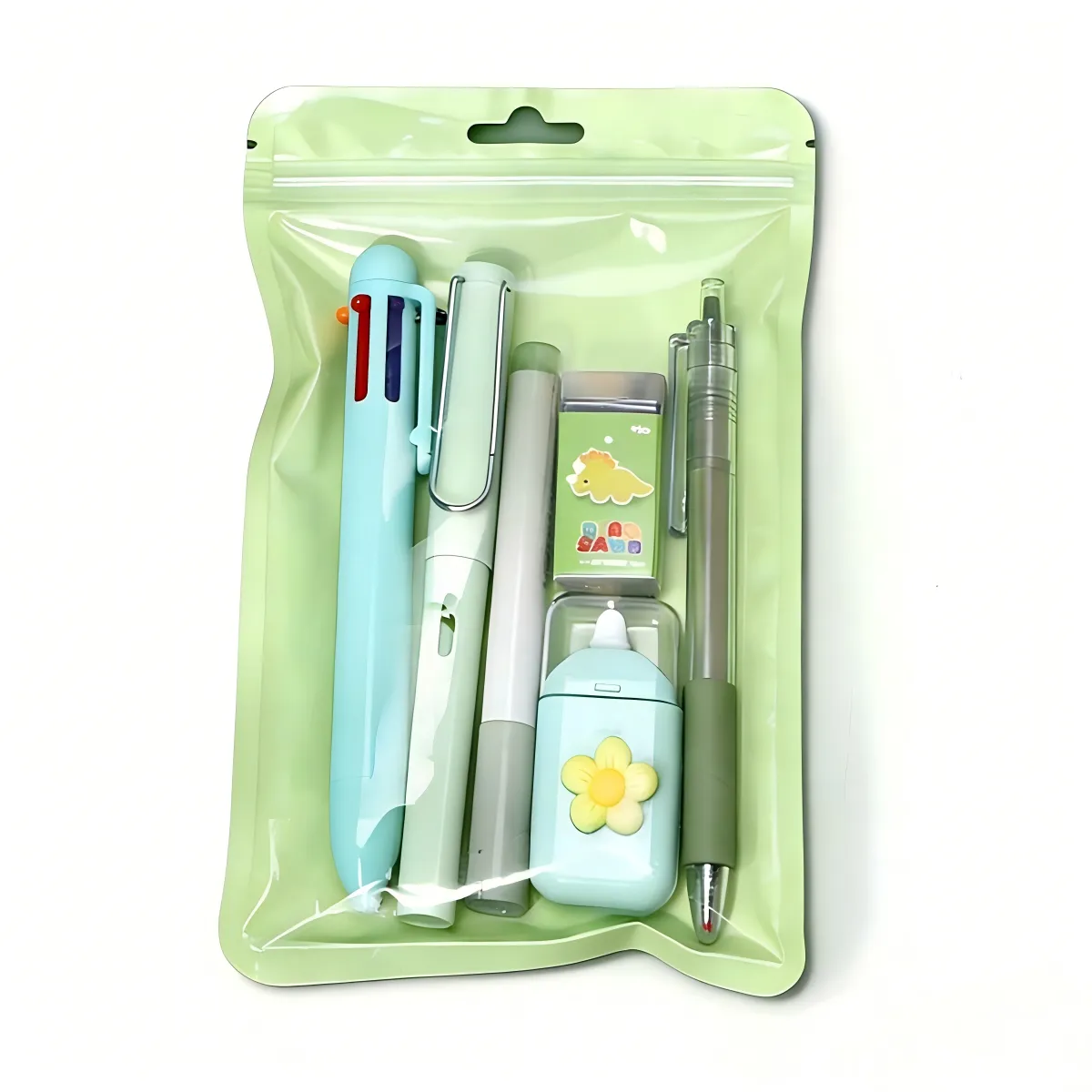6-Piece Stationery Set | All-in-One School & Office Supplies Kit - Green