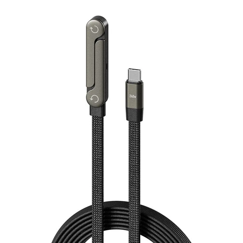 240W Fast Charging Foldable Bracket Data Cable 2-in-1 Type-C to Type-C 1.5M