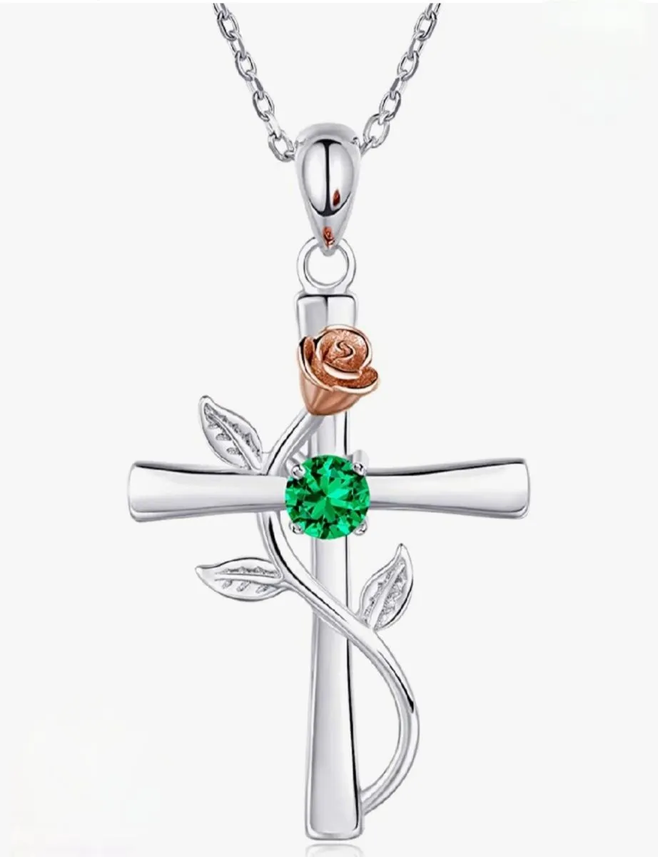 Saintly Emerald/May Birthstone Immortality Necklace