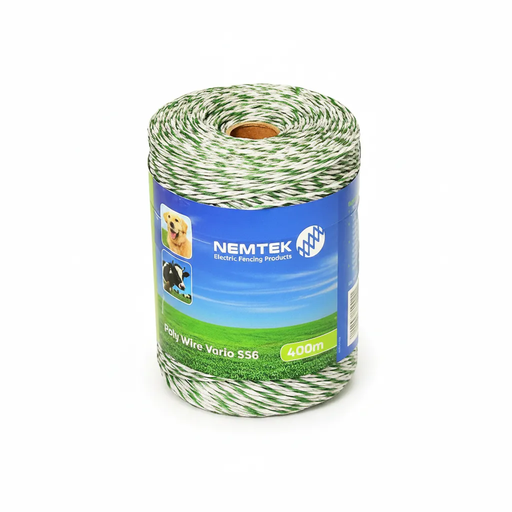 Nemtek Electric Fencing Poly Wire - 400m with 6 Stainless Steel Conductors