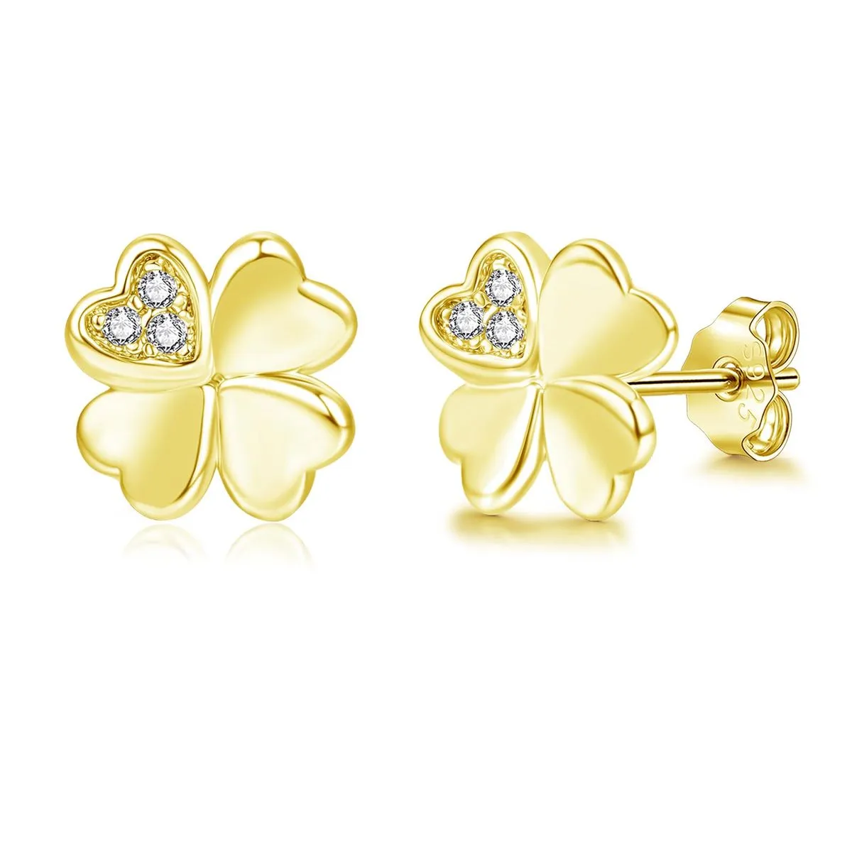 Stud Earrings for WomenFlower/Clover/Swan Studs Earrings - Gold
