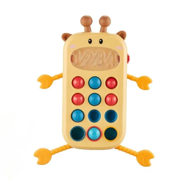 8-In-1 Montessori Deer Phone with Pull String : Sensory & Teething Toy